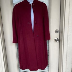 Lord & Taylor Nipan coature vtg red button up long wool dress coat used …